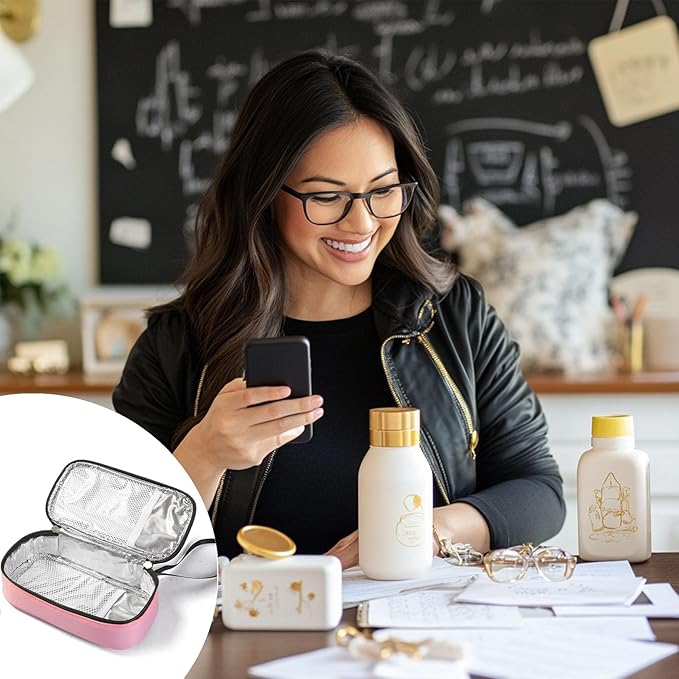 Insulated Breastmilk Cooler Bag with 2 Ice Packs - Breastmilk Cooler Organizer Bag for Daycare, Breastfeeding Mom Travel Outdoor-BubblyBeeBaby