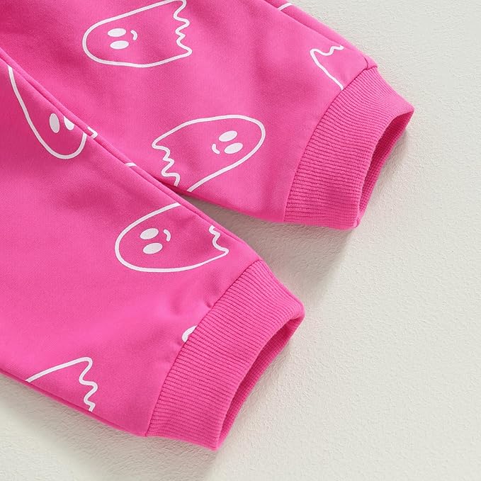 0-4T Toddler Boy Girl Halloween Outfit Fall Clothes Ghost Long Sleeve Sweatshirt Top Pants Baby Halloween Clothes-BubblyBeeBaby