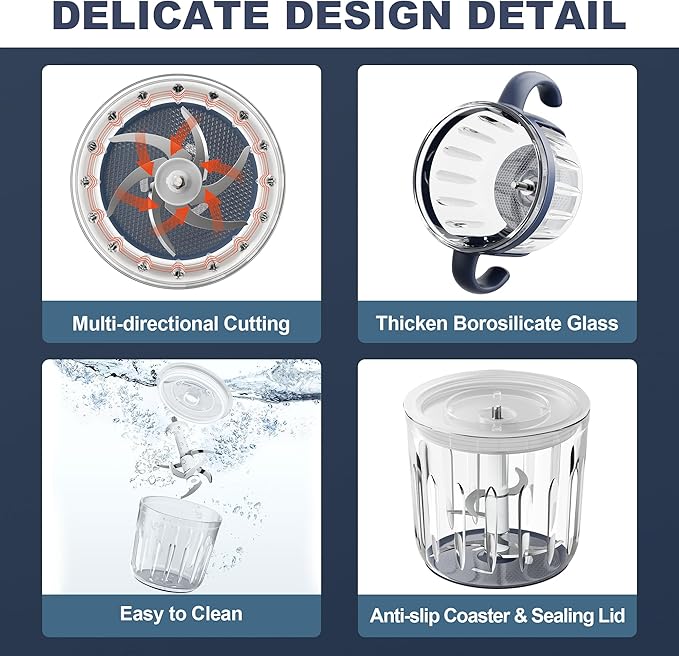 Baby Food Maker, 10-in-1 Baby Food Processor Set with 2 Glass Bowls (600ml+300ml), Baby Food Blender for Baby Puree, Fruit, Meat, Vegatable, Baby Food Storage Containers, Baby Essentials-BubblyBeeBaby