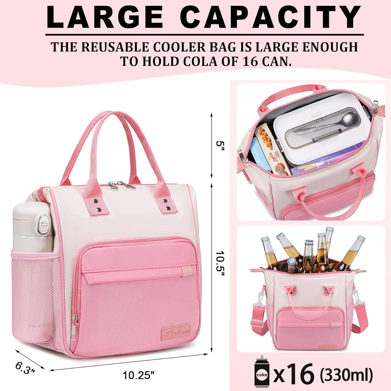 Aesthetic Lunch Box for Women Preppy Insulated Lunch Bag for Young Ladies College Lunch Tote Bag School Supplies Accessories