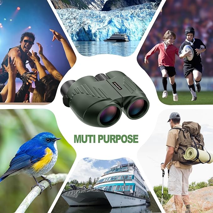 20x25 Compact Binoculars with Strap for Kids and Adults, Sharp Clear, Mini Low Weight Binoculars for Bird Watching,Hiking Outdoor, Cruise Ship,Concert-BubblyBeeBaby