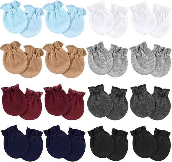 Newborn Baby Mittens No Scratch Cotton Elastic Wrist Gloves Infant Toddler Mittens for Baby Boy Girl 0-6 Months-BubblyBeeBaby
