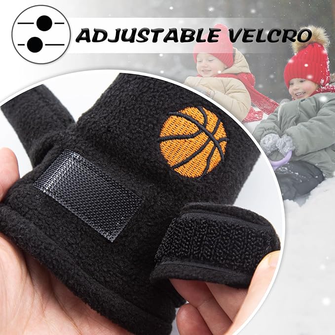 BAVST Baby Toddler Winter Mittens Girls Warm Fleece Lined Gloves Kids Sherpa Lined Mittens for Boys-BubblyBeeBaby