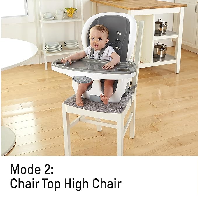 Ingenuity SmartClean Trio Elite 3-in-1 Convertible Baby High Chair, Toddler Chair, and Dining Booster Seat, For Ages 6 Months and Up, Unisex - Slate-BubblyBeeBaby