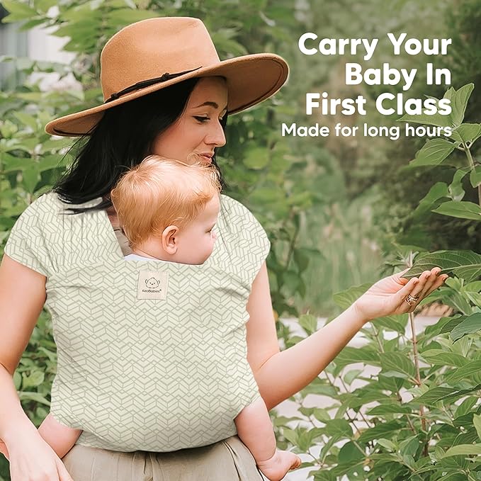 KeaBabies Baby Wrap Carrier - All in 1 Original Baby Carrier Newborn to Toddler Sling, Easy to Wear, Hands Free Bonding, Lightweight, Breathable Infant Wraps (Chevron Maze)-BubblyBeeBaby