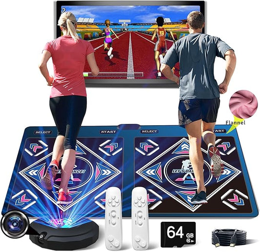 HDMI Musical Electronic Dance mat with a Camera, a 64G Large Memory Card, Including 1000 Games,650 Songs,81 Music Videos,for Single/Double Users, a Luxurious Gift for Boys and Girls-BubblyBeeBaby