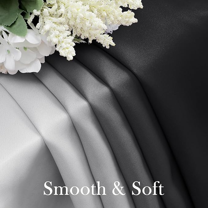 HOMEIDEAS Black Ombre Blackout Curtains 52 X 63 Inch Length Gradient Room Darkening Thermal Insulated Energy Saving Grommet 2 Panels Window Drapes for Living Room, Bedroom-BubblyBeeBaby