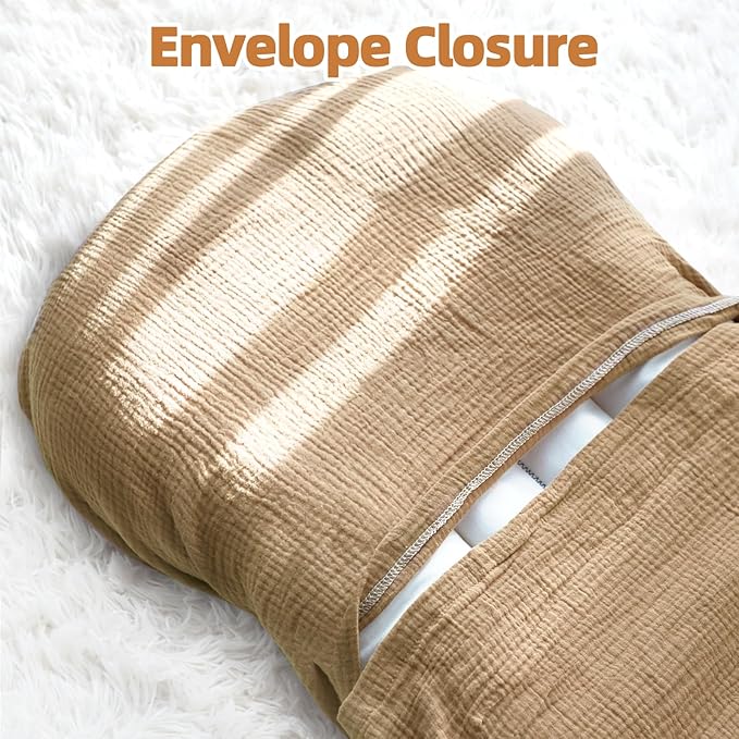 Hooyax Muslin Baby Lounger Cover 1 Pack, 100% Cotton Soft & Breathable Infant Lounger Covers Only for Newborn (Brown)-BubblyBeeBaby