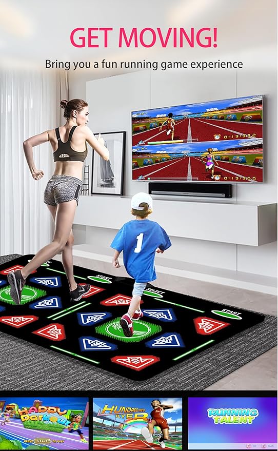HDMI Dance Mat 64GB Storage, 1000 Games,885 Songs,81 MTV Videos.Dance pad Combines Dance, Yoga, Aerobics, Running, Sports, and Puzzle Games A Prestigious Gift for Boys & Girls. Flannel Material-BubblyBeeBaby