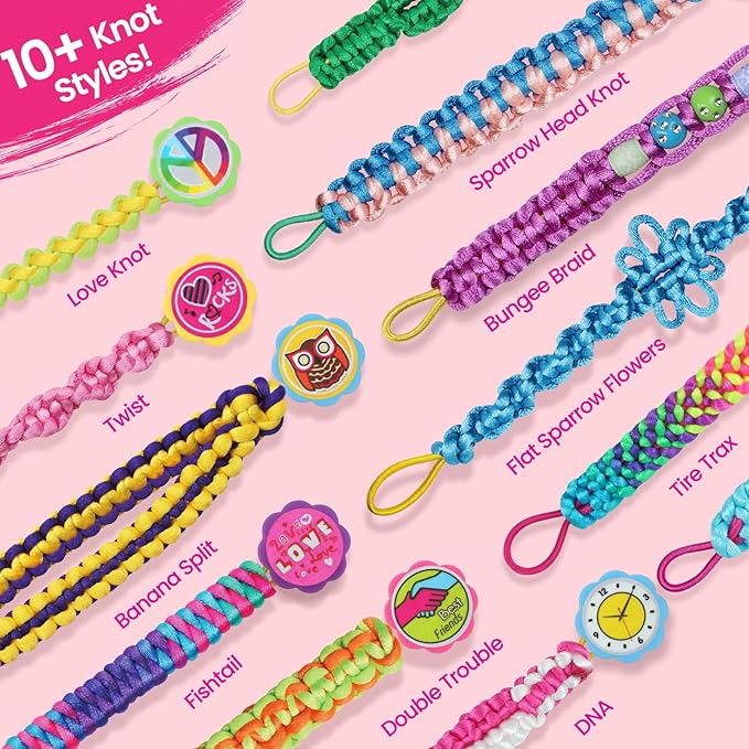 IQKidz Friendship Bracelet Making Kit - Make Bracelets Craft Toys for Girls Age 8-12 yrs, Cool Birthday Gifts for 6 7 9 10 11 Years Old Kids, Christmas Gift Set-BubblyBeeBaby
