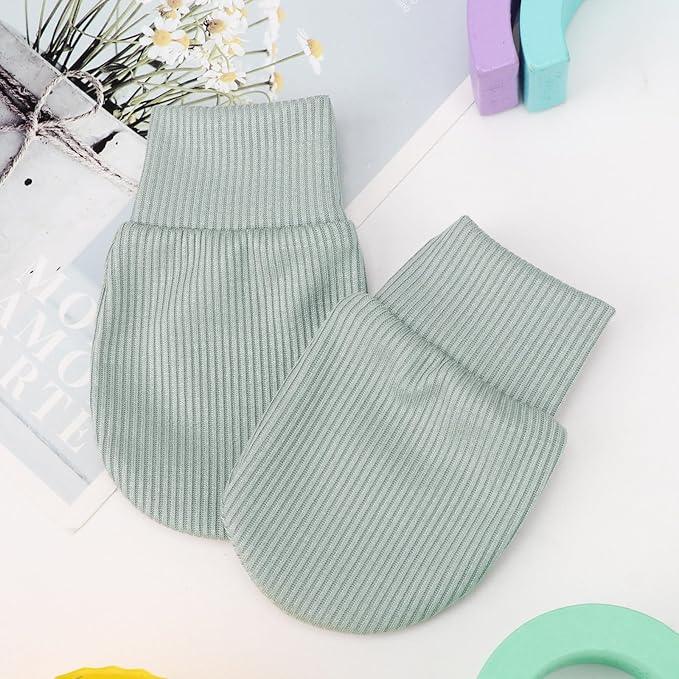 BQUBO 6 Pairs Newborn Baby Boys Girls Mittens 0-6 Months Unisex-Baby Infant Mittens Elastic No Scratch Wrist Gloves-BubblyBeeBaby