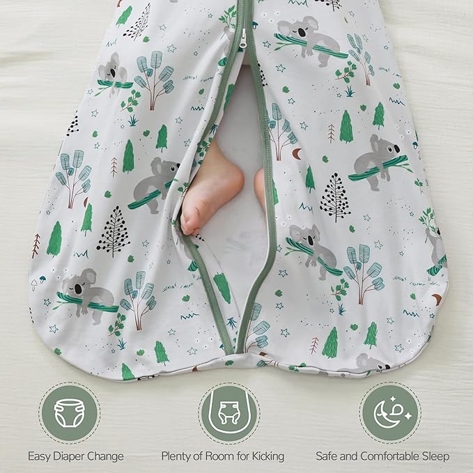 JELLYMONI Baby Sleep Sack 18-24 Months 100% Cotton Wearable Blanket, 0.5 TOG Soft Lightweight Toddler Sleeping Sack 3 Pack 2-Way Zipper Newborn Sleep Sacks-BubblyBeeBaby