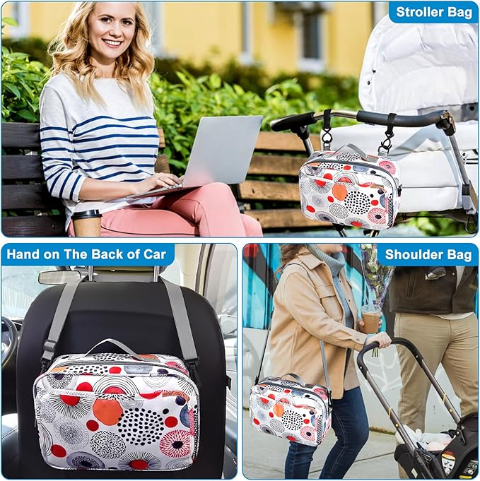 Accmor Stroller Organizer, Universal Stroller Organizer with Insulated Cup Holder Pocket, Dual Purpose Large Capacity Stroller Bag Caddy, Stroller Accessories Fits for Uppababy, Doona, Nuna Strollers-BubblyBeeBaby