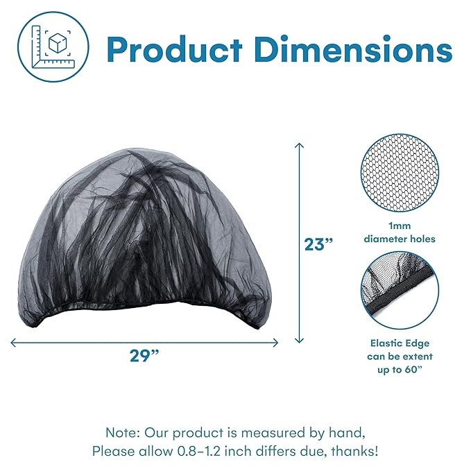 Enovoe Mosquito Net for Stroller - Bug Net for Stroller - Black Breathable Durable Polyester Mesh - Fits Strollers, Bassinets, Cradles, Playards - Pack N Plays Mini Cribs - Machine Washable-BubblyBeeBaby