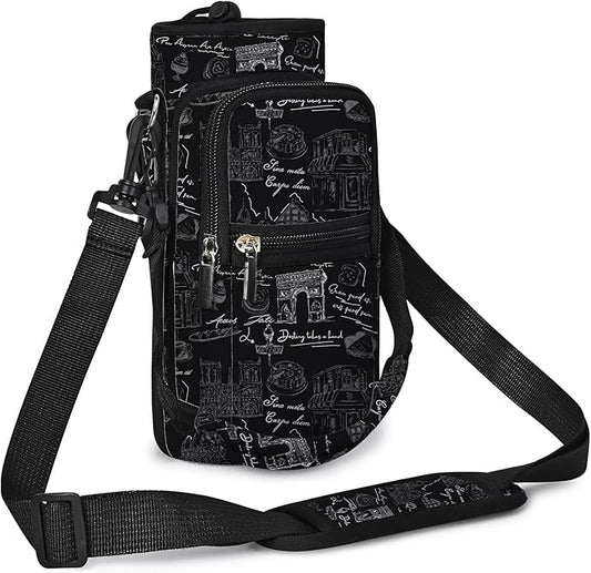 icolor Water Bottle Carrier Bag with Strap 25/32/40 oz Crossbody Bottle Holder with Phone Pocket Sling Sleeve Insulated Neoprene Water Bottle Pouch for Walking Travelling-BubblyBeeBaby