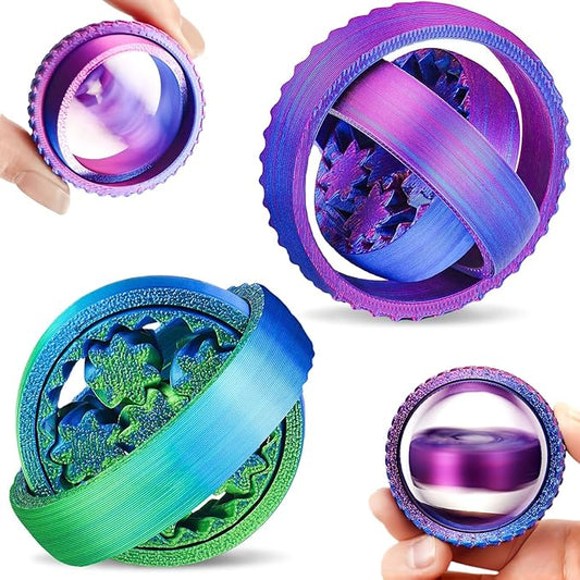 2-Pack 3D Printed Fidget Spinners for Kids & Adults - Stress Relief Toys for ADHD, Anxiety & Sensory Needs | Quiet Office Desk Toy & Party Favors - Birthday Goodie Bag Fillers for Kids-BubblyBeeBaby