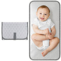 Comfy Cubs Baby Changing Pad Compact Size - Waterproof Diaper Changing Mat with Cushioned Pillow - Soft & Lightweight, Foldable Design for Travel - Stylish Design for Boys and Girls - Grey Pattern