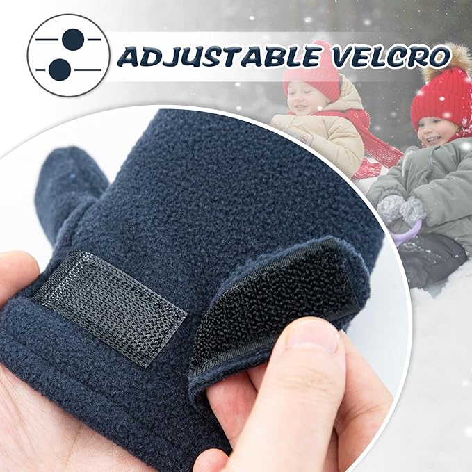 BAVST Baby Toddler Winter Mittens Girls Warm Fleece Lined Gloves Kids Sherpa Lined Mittens for Boys-BubblyBeeBaby