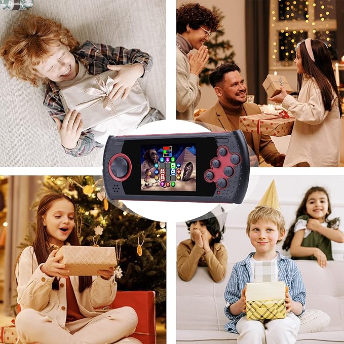 16 Bit Handheld Game for Kids Built-in 230 HD Classic Retro Video Games USB Rechargeable 3.0 Inch Childrens Travel Electronics Toys Portable Gaming Player System Gift for Boys Girls Ages 4-8-12-BubblyBeeBaby