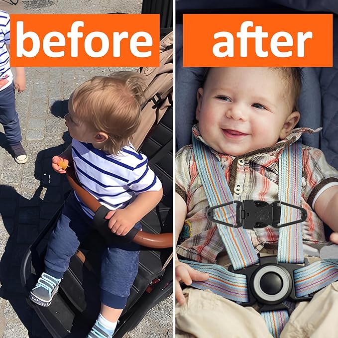 Anti Escape Safety Clip Baby Harness Chest Clips, Chest Strap Lock Prevent Children/Kids(Under 1.5 Years Old) Taking Their Arms Out of High Chairs/Strollers/Reins(2 Pack)-BubblyBeeBaby