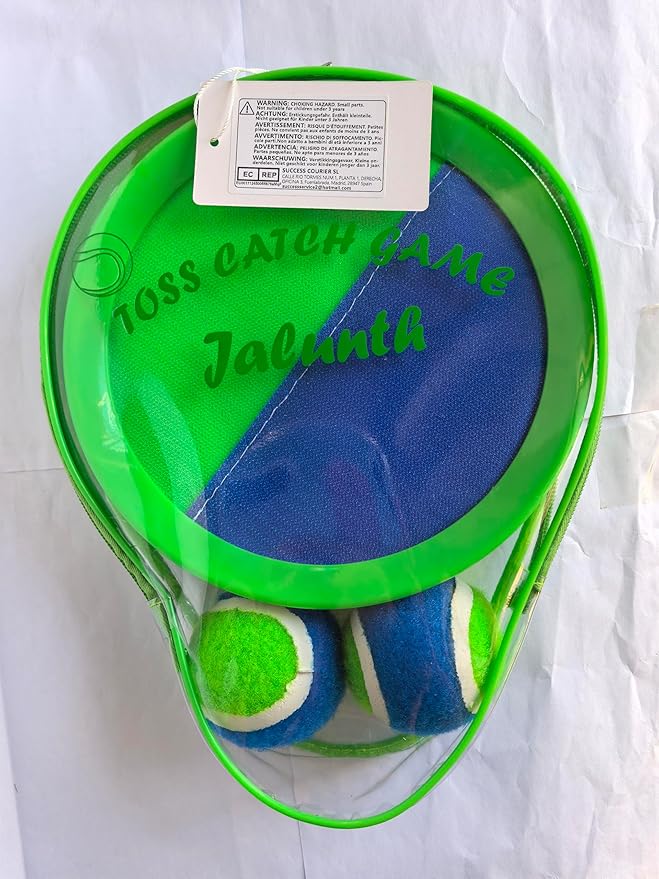 Jalunth Ball Catch Set Games Toss Paddle - Beach Toys Back Yard Lawn Outdoor Pool Backyard Camping Throw Age 3 4 5 6 7 8 9 10 11 12 Years Old Boys Girls Kids Adults Family Outside Easter Gifts Green-BubblyBeeBaby