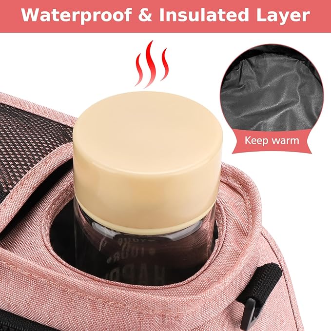 Accmor Universal Stroller Organizer with Insulated Cup Holder Detachable Phone Bag and Shoulder Strap, Stroller Bag Caddy Organizer Accessories Fits for Uppababy, Baby Jogger, Britax Strollers-BubblyBeeBaby