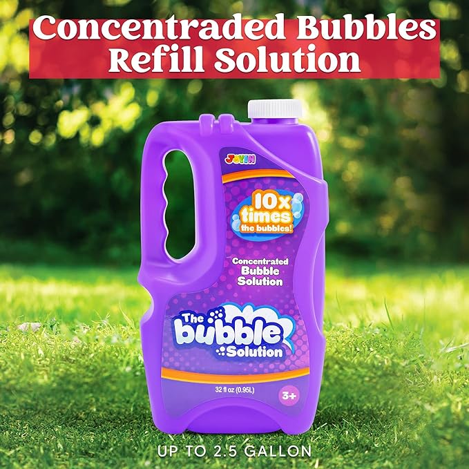 JOYIN 32 oz Bubble Solution Refills (Close to 1L/ 2.5 Gallon), Concentrated Solution for Bubble Machine, Wands, Blower, Easter (Purple)-BubblyBeeBaby