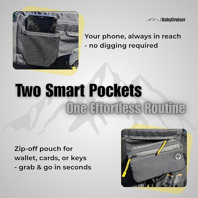 Stroller Caddy Double Stroller Organizer with Cup Holder Phone Pocket Changing Mat Straps Mounted 2 x Stroller Water Bottle Holder-BubblyBeeBaby