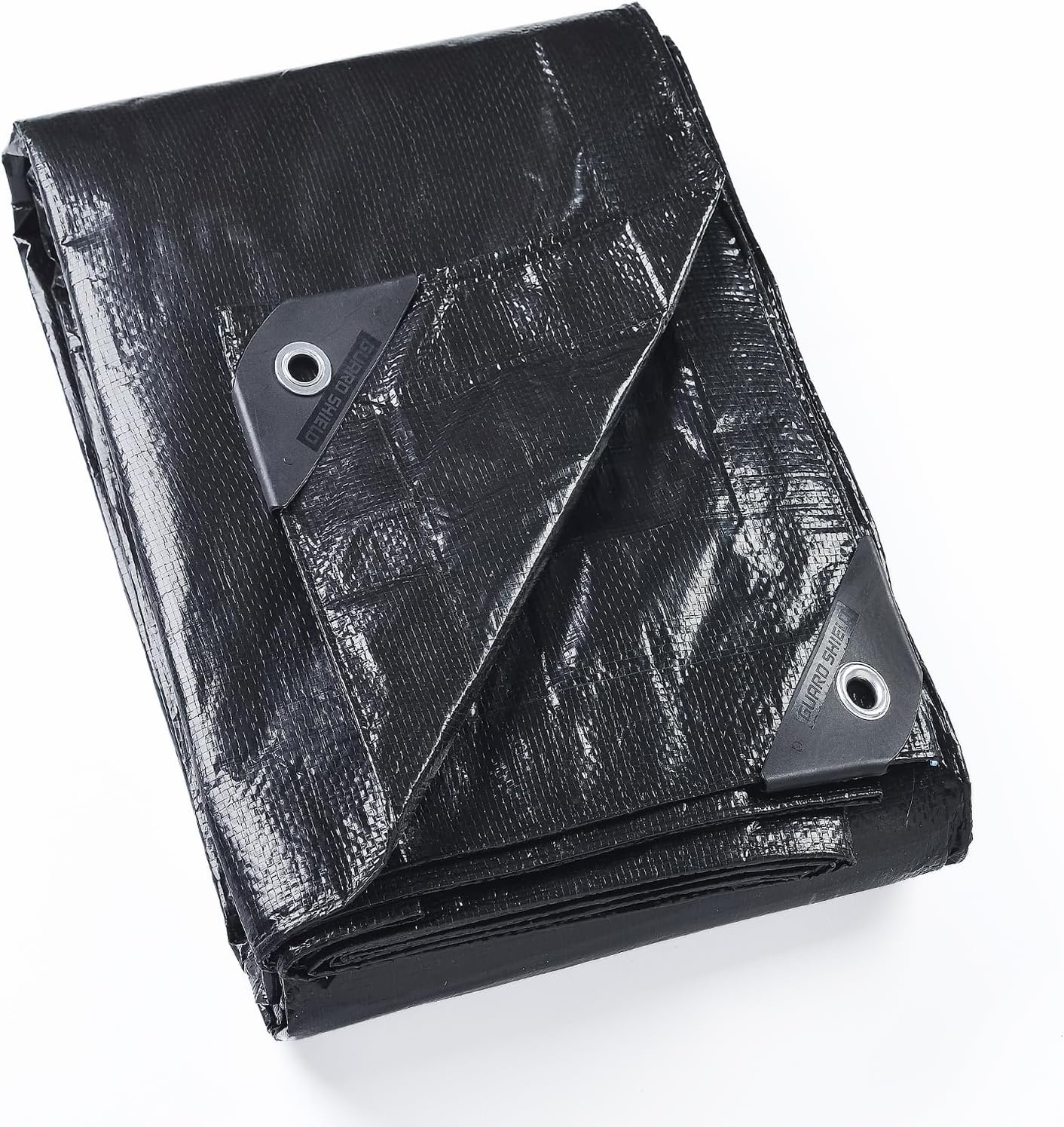 GUARD SHIELD Black Tarp 8x8 Feet Waterproof Tarps Lightweight Camping Tarp Outdoor Multi Purpose Poly Cover 6mil