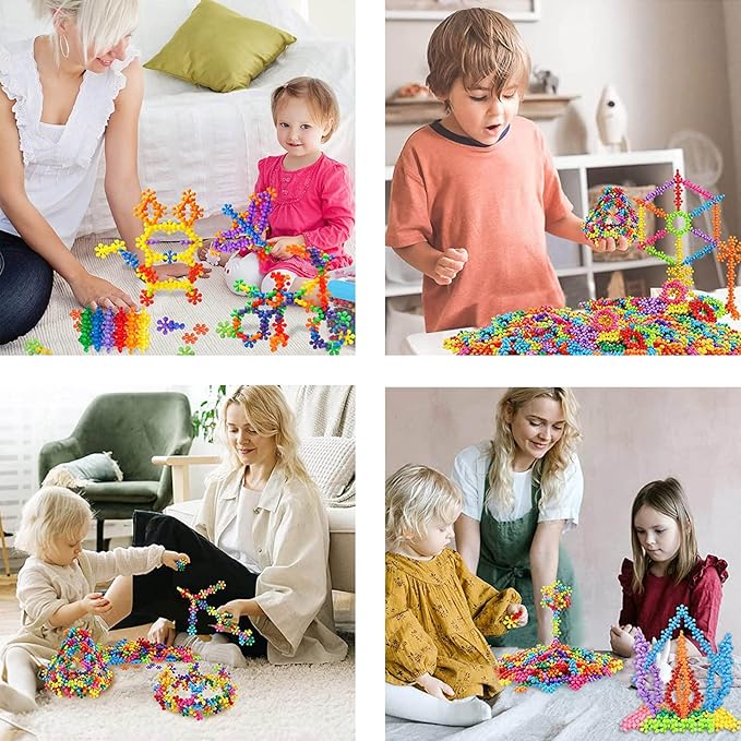 250 Pieces Building Blocks Kids STEM Toys Educational Building Toys Interlocking Solid Plastic Discs Sets for Preschool Boys and Girls Aged 3+-BubblyBeeBaby