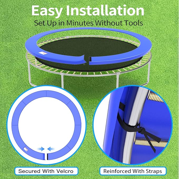 16FT/15FT/14FT/12FT/10FT Trampoline Safety Pad Replacement, Round Trampoline Spring Protection Cover, Fits 16FT/15FT/14FT/12FT/10FT Frames, Water-Resistant Trampoline Accessories-BubblyBeeBaby