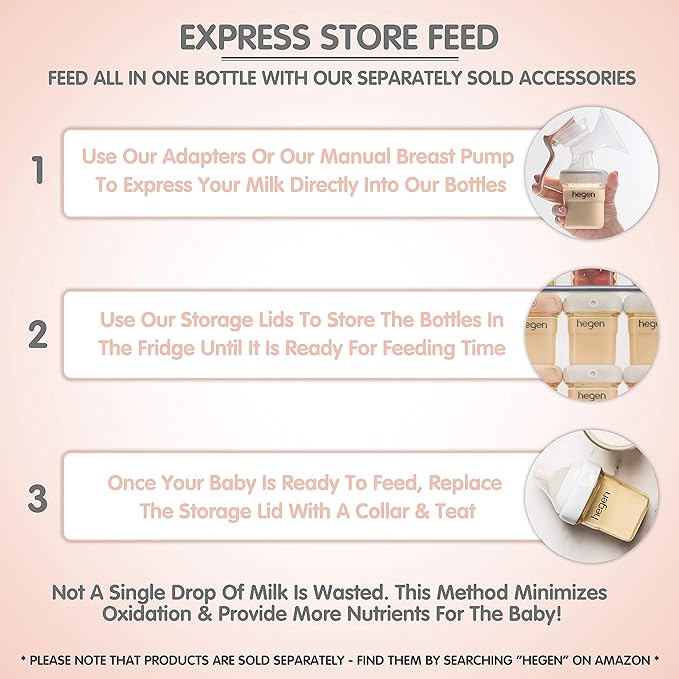 Hegen Easy to Clean Anti-Colic Baby Bottle, 8oz for 3 to 6 Months (2-Pack)-BubblyBeeBaby