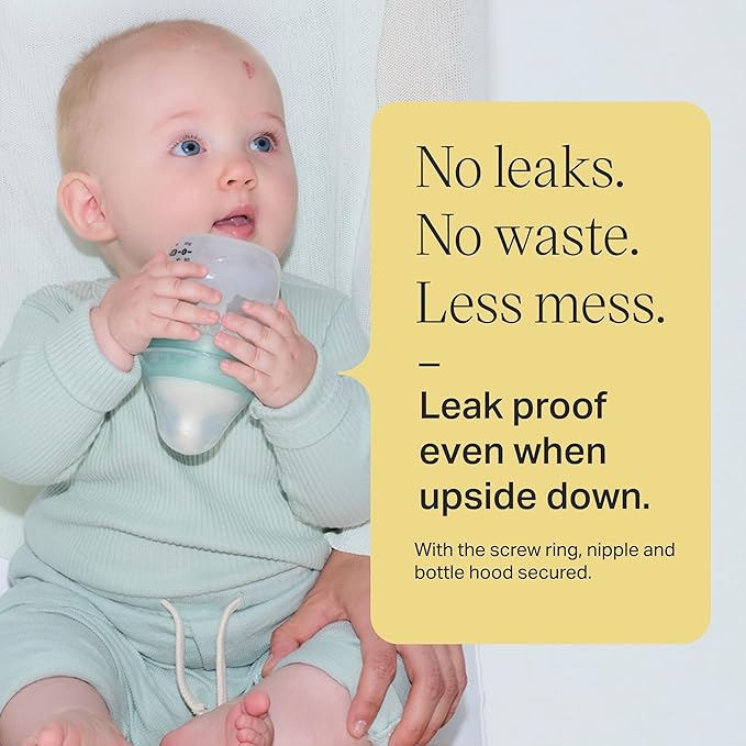 Tommee Tippee Advanced Anti-Colic 5 oz BPA Free Baby Bottles, Newborn 0+ Months, Slow Flow Breast-Like Nipple, Unique Design Keeps Air Away from Milk and Baby, Clear, Pack of 2-BubblyBeeBaby