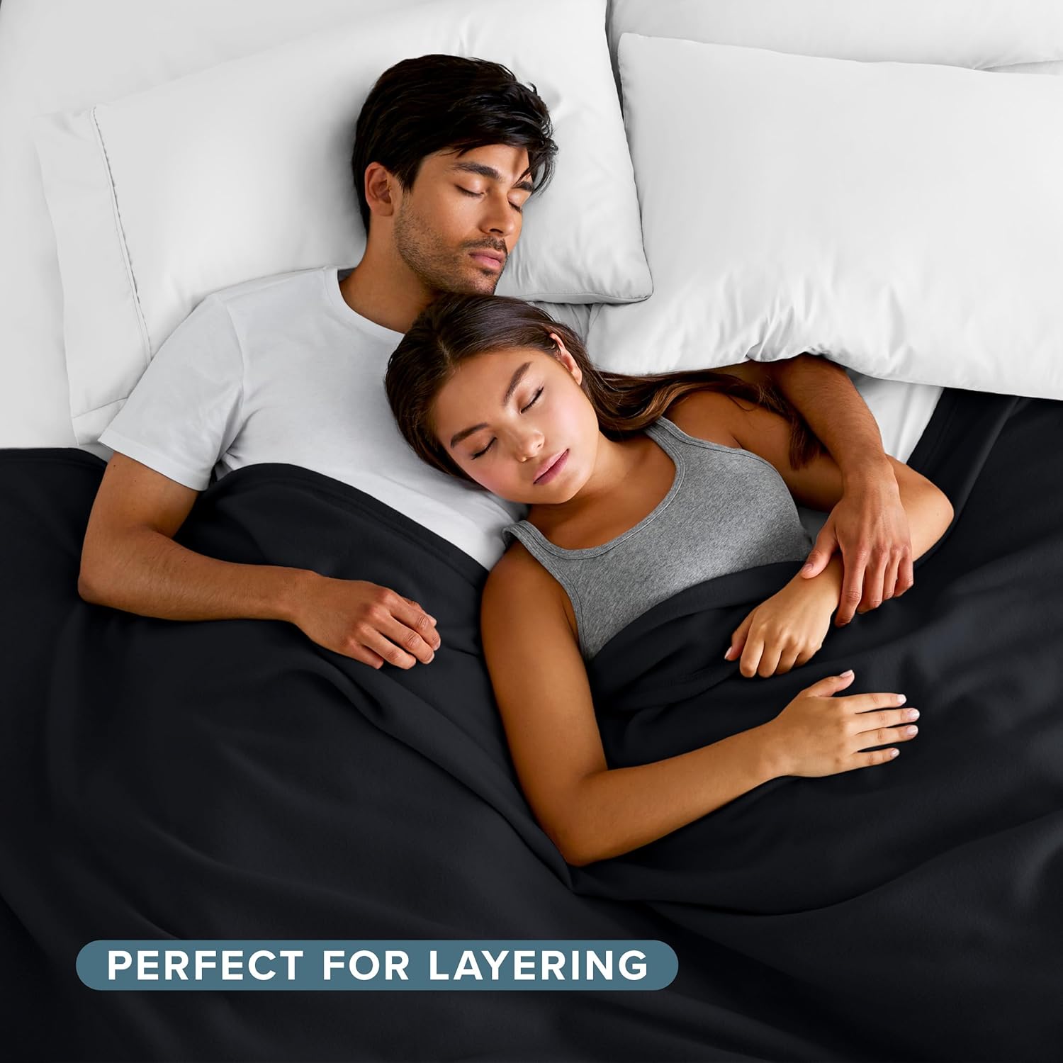 Bare Home Polar Fleece Blanket - Throw - Black - Warm & Cozy - Premium Fleece - Blanket for Bed, Sofa, Camping, Travel and Cold Nights - Lightweight (Throw, Black)