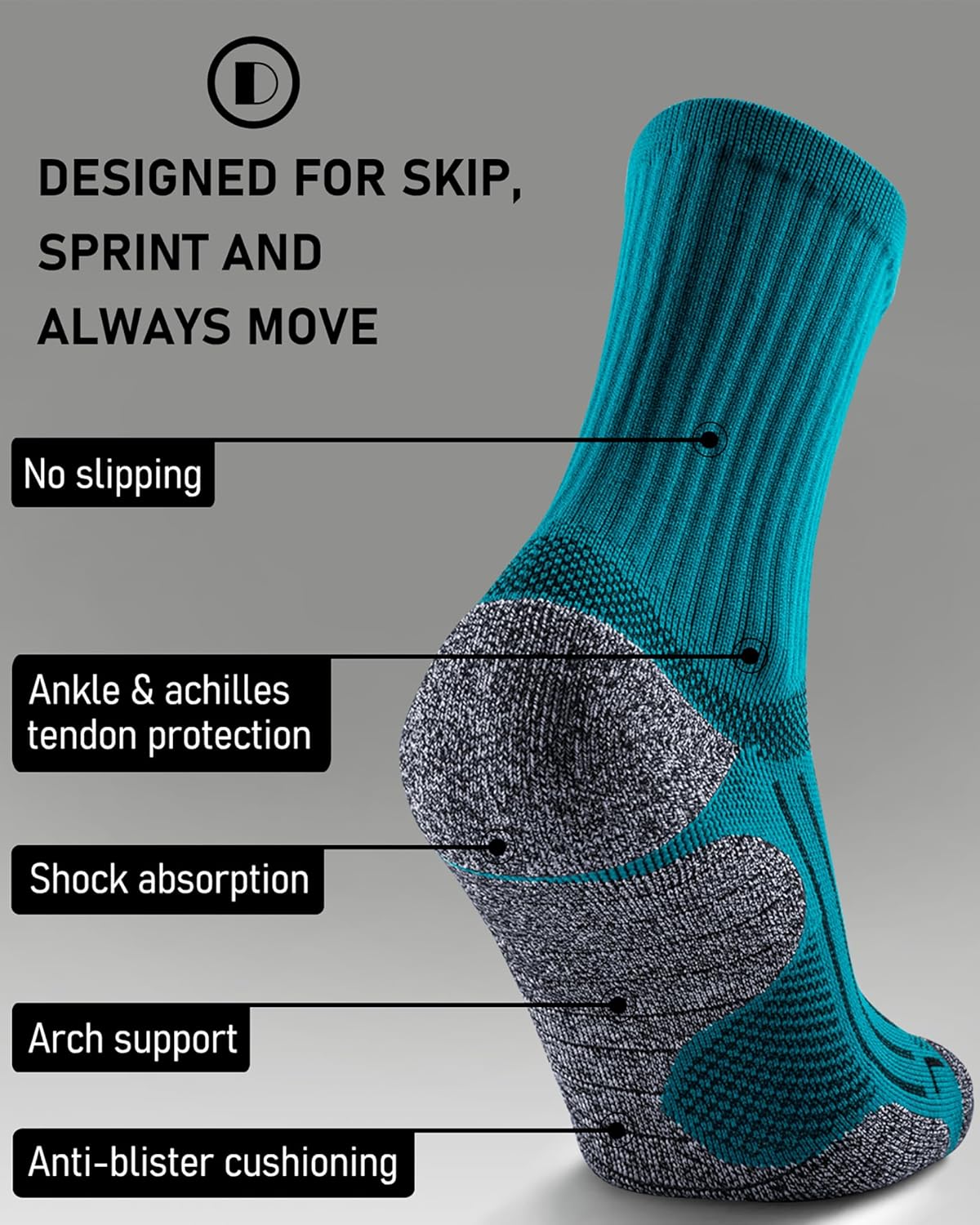 Elite Cushioned Compression Mid-crew Socks 4-Pack for Youth Women Men