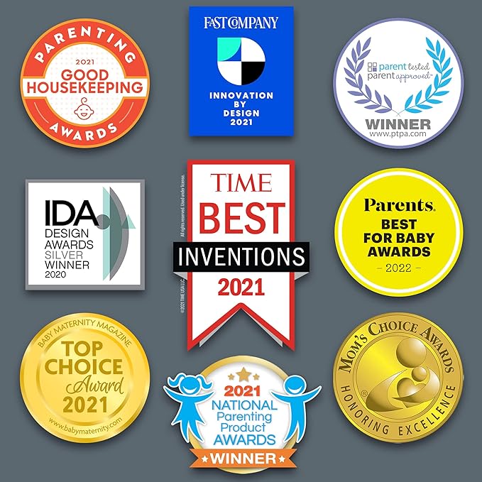 Chicco Duo 9oz. Hybrid Baby Bottle with Invinci-Glass Inside and Plastic Outside | Dishwasher, Bottle Warmer, and Electric Sterilizer Safe | Intui-Latch Nipple | Clear/Grey, 2pk-BubblyBeeBaby