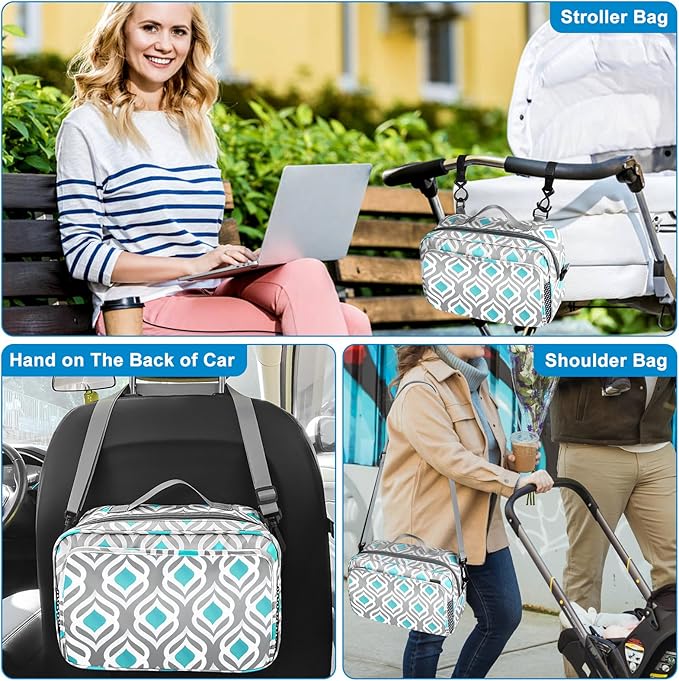 Accmor Stroller Organizer, Universal Stroller Organizer with Insulated Cup Holder Pocket, Dual Purpose Large Capacity Stroller Bag Caddy, Stroller Accessories Fits for Uppababy, Doona, Nuna Strollers-BubblyBeeBaby