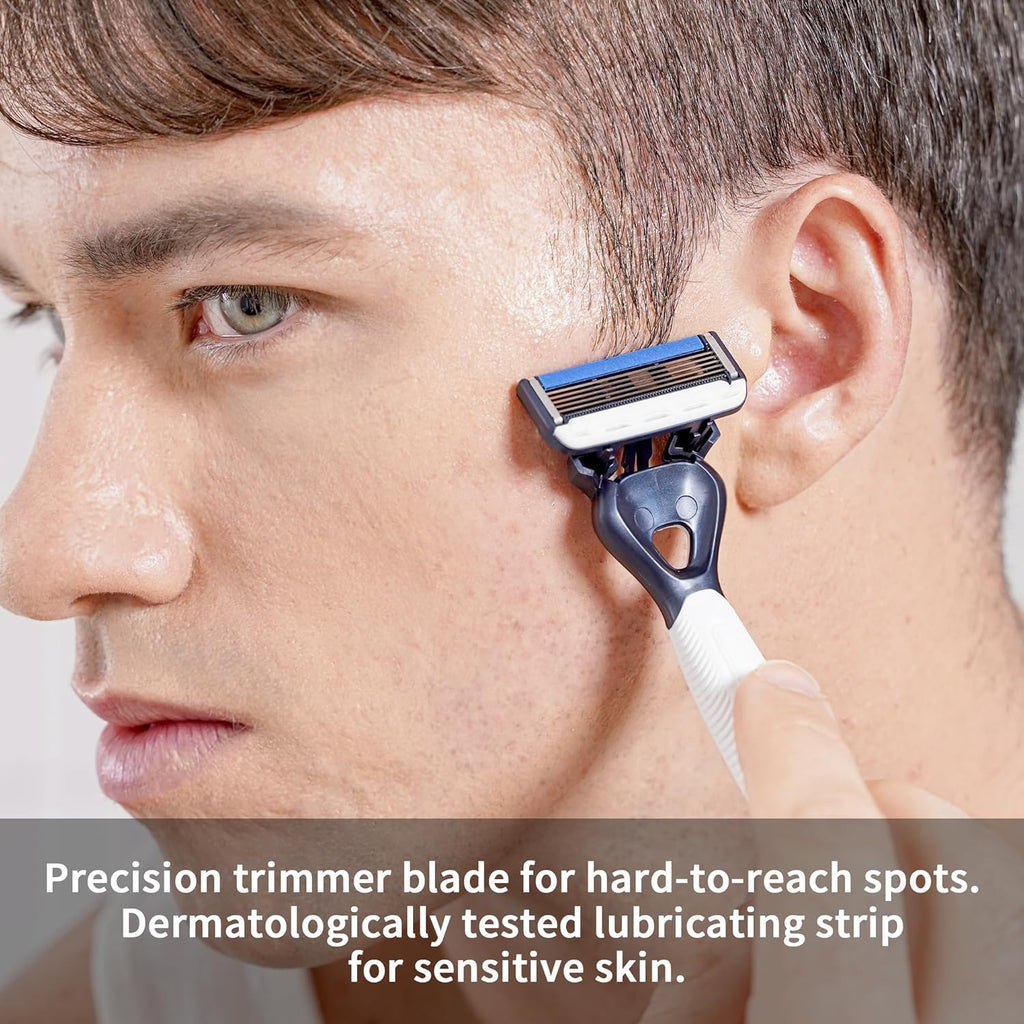 DORCO Pace Pro 5 Disposable Razors, 3 pack - Long Lasting 5 Blade Technology with a Precision Trimmer, Safety Guard Bar, Pivoting Head and Non-Slip Rubber Handle (3 Razors)