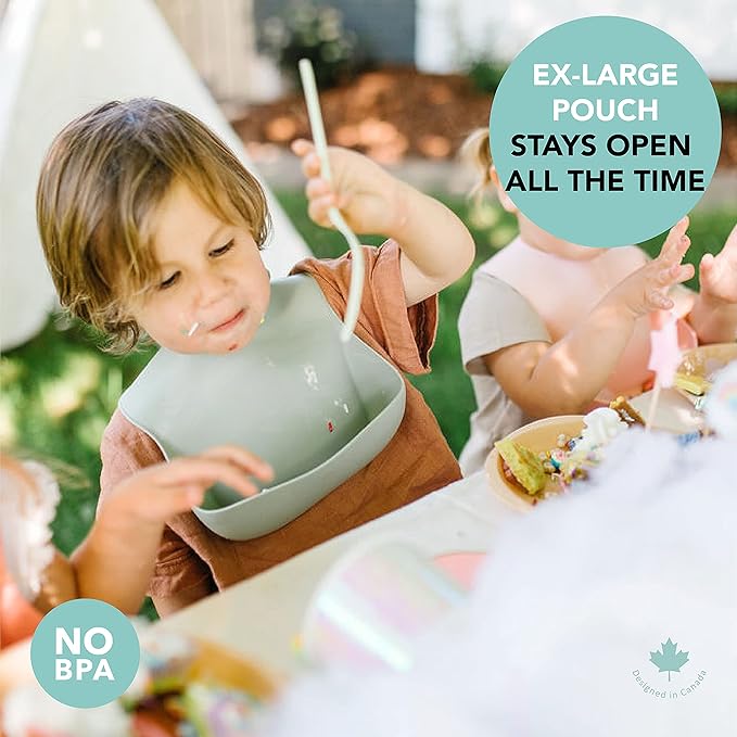 Loulou Lollipop Soft, Waterproof Silicone Feeding Bib-BubblyBeeBaby