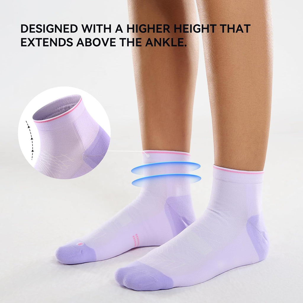 CS CELERSPORT 2/5 Pairs Ankle Compression Socks for Men and Women Running Athletic Socks