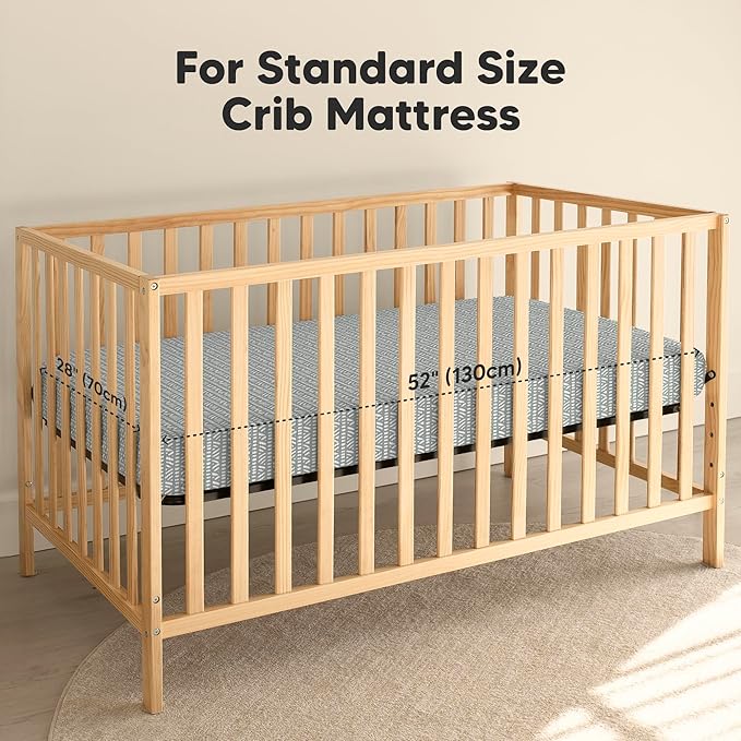 KeaBabies 2-Pack Muslin Crib Sheets for Boys, Girls - 100% Organic Cotton Fitted Baby Crib Mattress Sheet, Soft Breathable Standard Toddler Bed Cover Bedding Set, Neutral, Durable 52x28 (Nordic)-BubblyBeeBaby