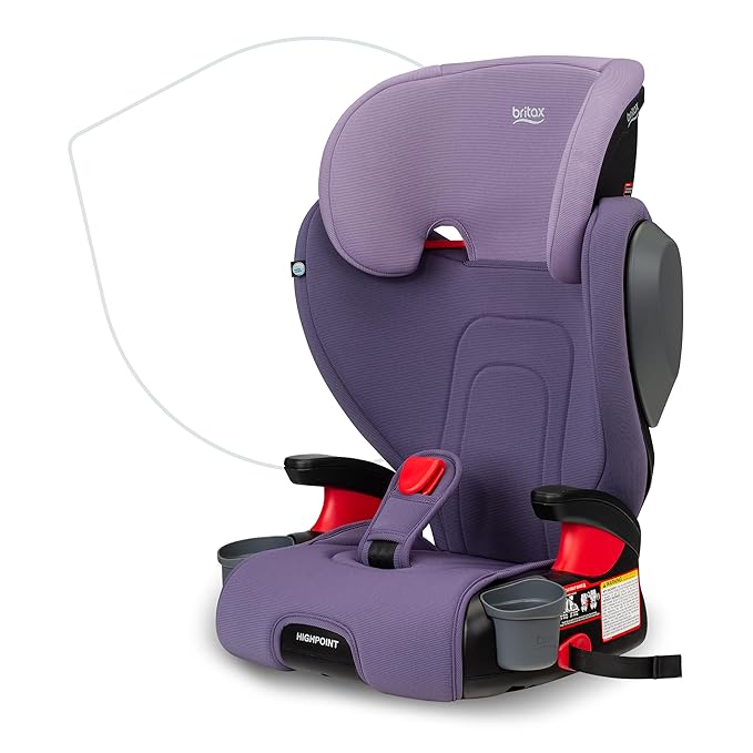 Britax Highpoint Backless Belt-Positioning Booster Seat, SafeWash Purple Ombre-BubblyBeeBaby