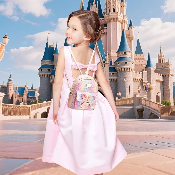 I IHAYNER Girls Bowknot Cute Leather Backpack Mini Backpack Purse for Women-BubblyBeeBaby