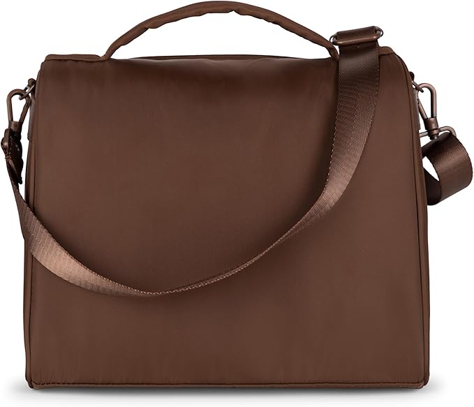 JuJuBe Insulated Bottle Bag, Breastmilk Storage Bag for Baby Bottles, Travel Insulated Lunch or Cooler with Handle, Waterproof Lining for Nursing, Milk, Food, Baby Formula, Snacks, Daycare, Espresso-BubblyBeeBaby