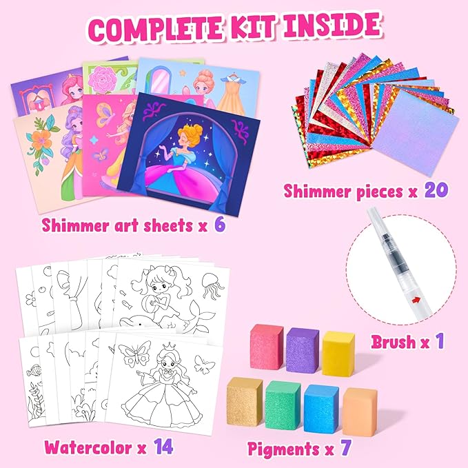 JoyCat Paint with Water Coloring Books, Art & Craft Activity, Princess No Mess Art for Kids Ages 4-8, Craft Kits & Supplies, DIY Creative Activity, Presents for Girls & Boys-BubblyBeeBaby