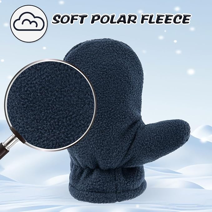 BAVST Baby Toddler Winter Mittens Girls Warm Fleece Lined Gloves Kids Sherpa Lined Mittens for Boys-BubblyBeeBaby