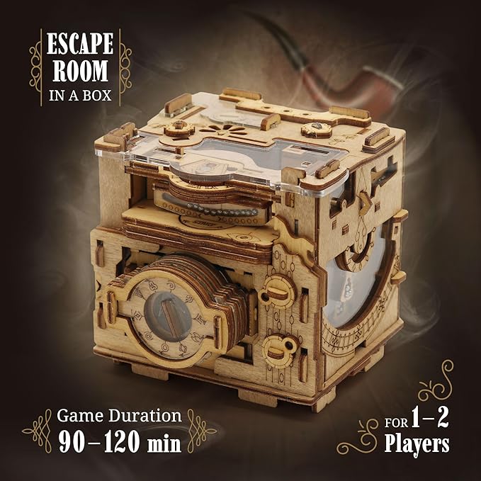 iDventure Cluebox PRO - Sherlock's Camera - Escape Room Game - sequential Puzzle Box - 3D Wooden Puzzle for Adults - Brain Teaser - Birthday Gift Gadget for Men and Women - Money Box-BubblyBeeBaby