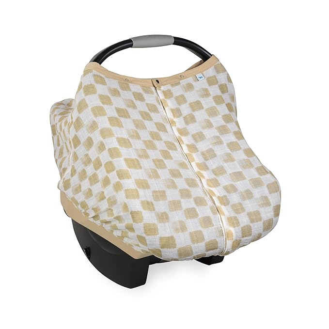 Little Unicorn Breathable Car Seat Canopy | Magnetic Closure Cover & Universal Fit | Protection & Privacy for Baby (Adobe Checker)-BubblyBeeBaby