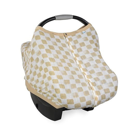 Little Unicorn Breathable Car Seat Canopy | Magnetic Closure Cover & Universal Fit | Protection & Privacy for Baby (Adobe Checker)-BubblyBeeBaby