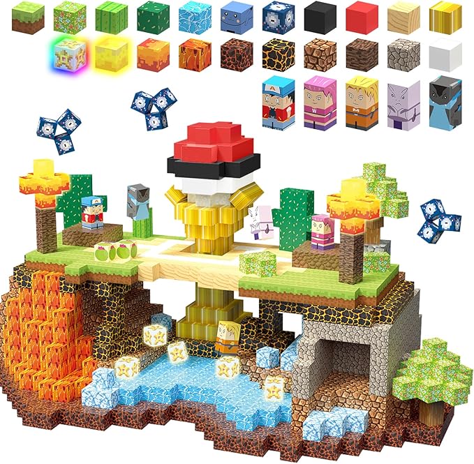 200PCS Magnetic Blocks Building Toys Set, Light Up Build 3D Magnetic Building Blocks for Kids Boys Girls Ages 3+, Magnet Cubes STEM Sensory Christmas Birthday Gift Construction Toys-BubblyBeeBaby